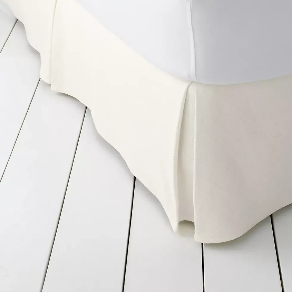 Basketweave Cotton Matelasse Bedskirt