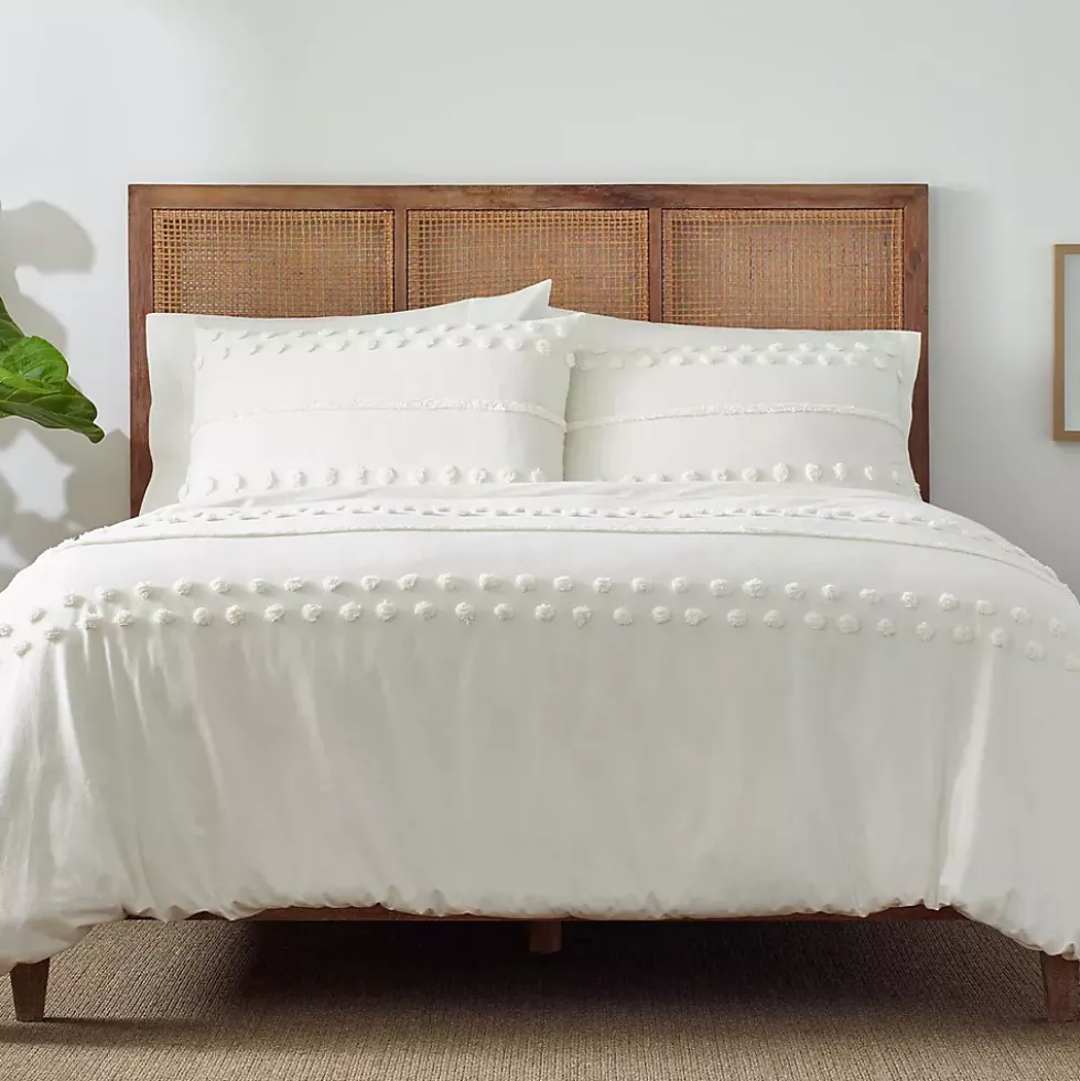 Blue Loom Hazel Textured Cotton Duvet Cover Set