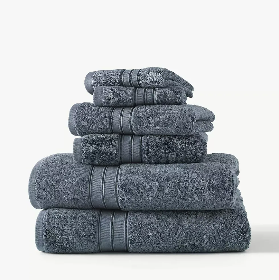 Blue Loom Liam Bleach Friendly Cotton 6 Piece Bath Towel Set