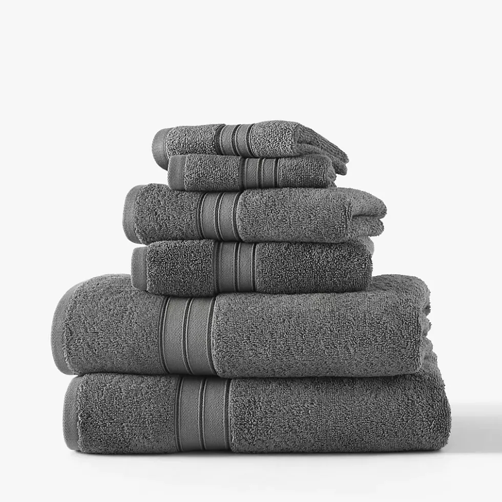 Blue Loom Liam Bleach Friendly Cotton 6 Piece Bath Towel Set