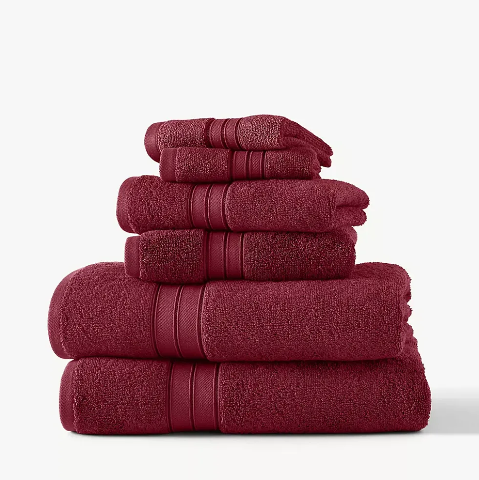 Blue Loom Liam Bleach Friendly Cotton 6 Piece Bath Towel Set