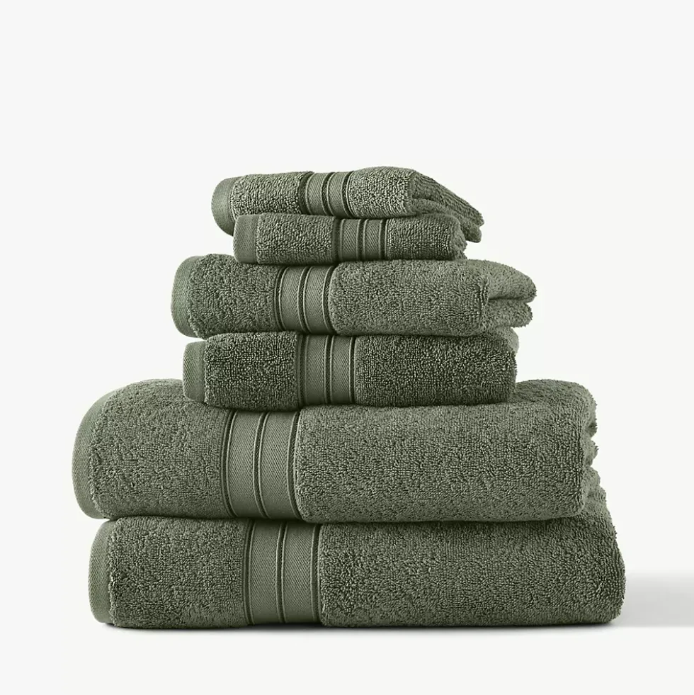 Blue Loom Liam Odor Resistant Cotton 6 Piece Bath Towel Set