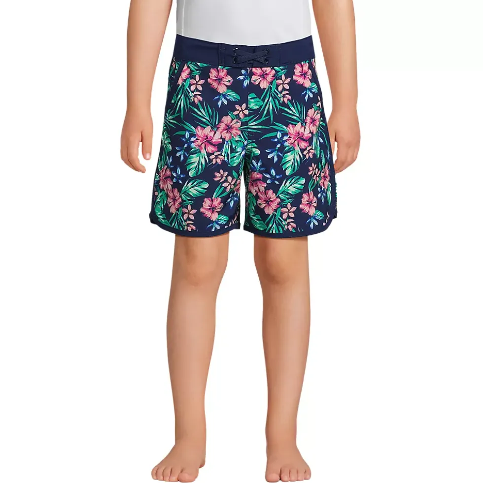 Boys Active Stretch Curved Hem Long Board Short