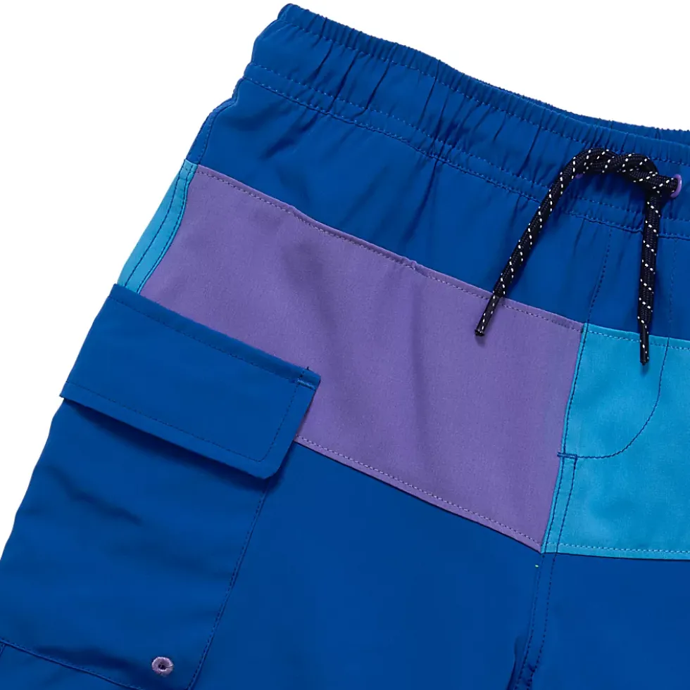 Boys Chlorine Resistant Colorblock Hydroliner Board Swim Trunks