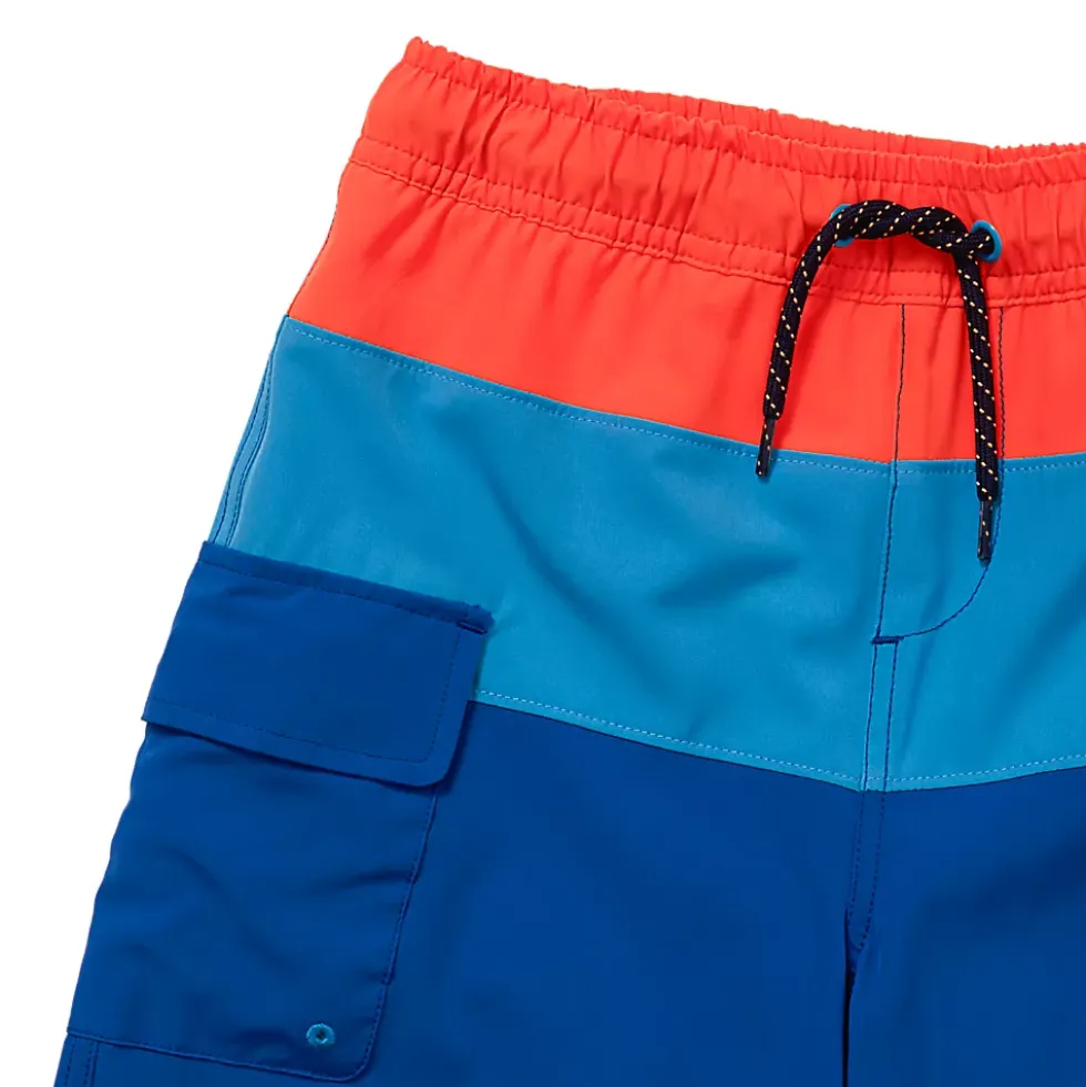 Boys Chlorine Resistant Colorblock Hydroliner Board Swim Trunks