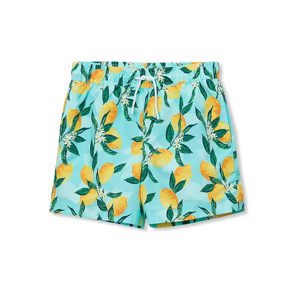 Boys Chlorine Resistant 5in Swim Trunks with Mesh Liner