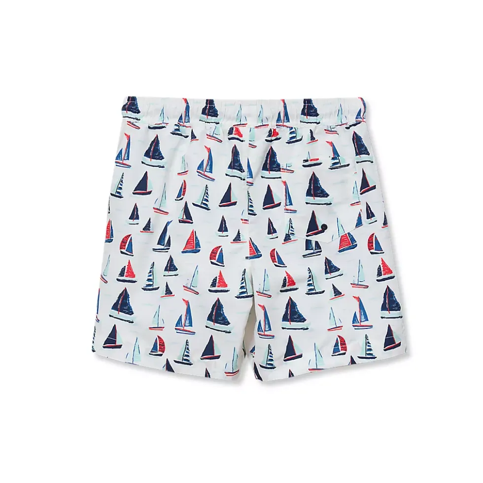 Boys Chlorine Resistant 5in Swim Trunks with Mesh Liner