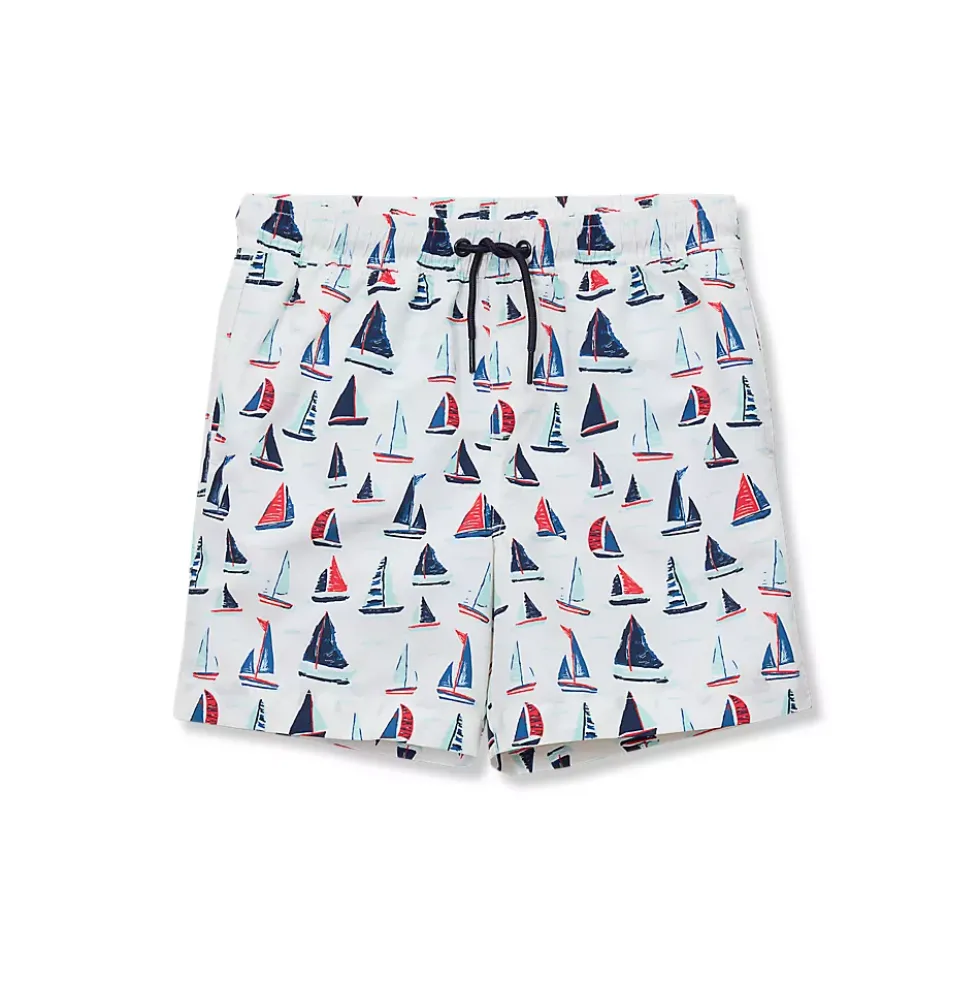 Boys Chlorine Resistant 5in Swim Trunks with Mesh Liner