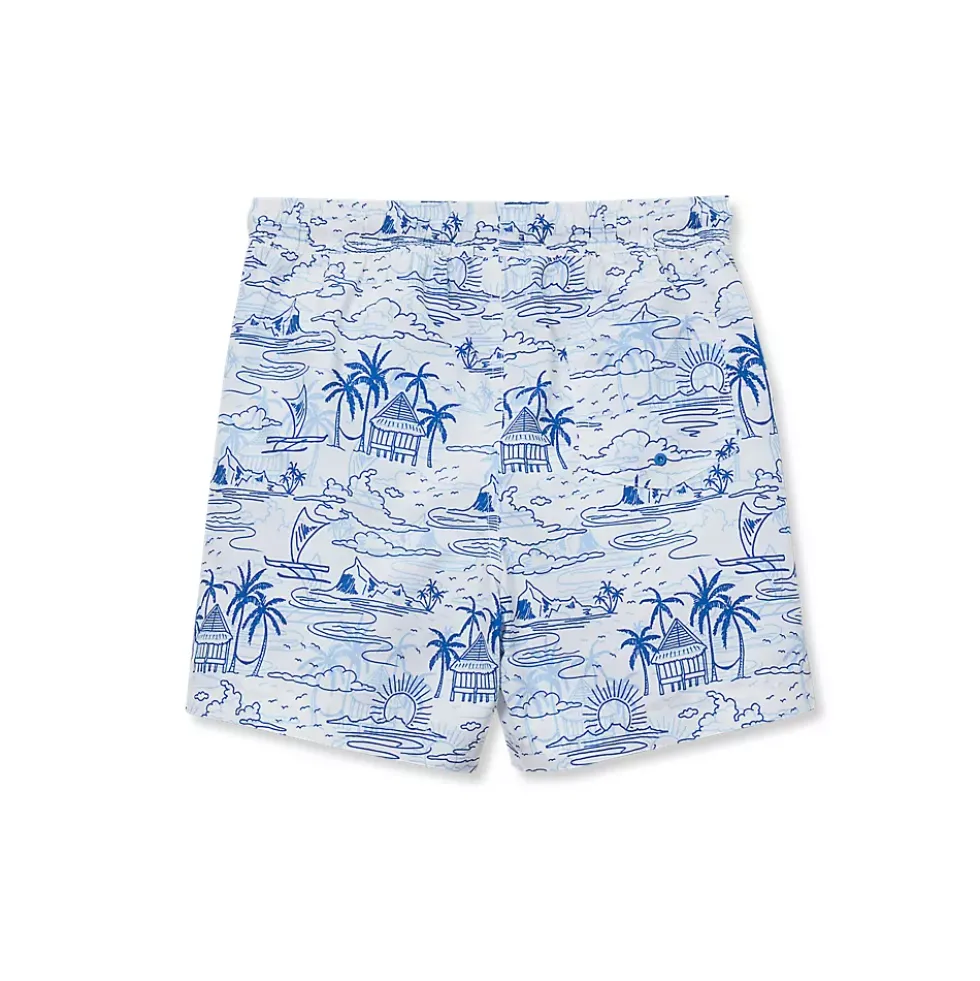 Boys Chlorine Resistant 5in Swim Trunks with Mesh Liner