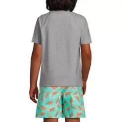 Boys Chlorine Resistant Short Sleeve Crew Neck UPF 50 Rash Guard