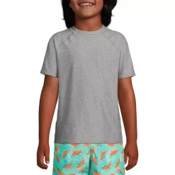 Boys Chlorine Resistant Short Sleeve Crew Neck UPF 50 Rash Guard