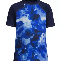 Boys Chlorine Resistant Short Sleeve Crew Neck UPF 50 Rash Guard