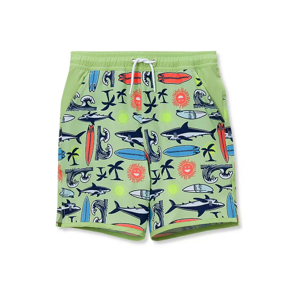 Boys Chlorine Resistant Stretch Hydroliner Sport Swim Trunks