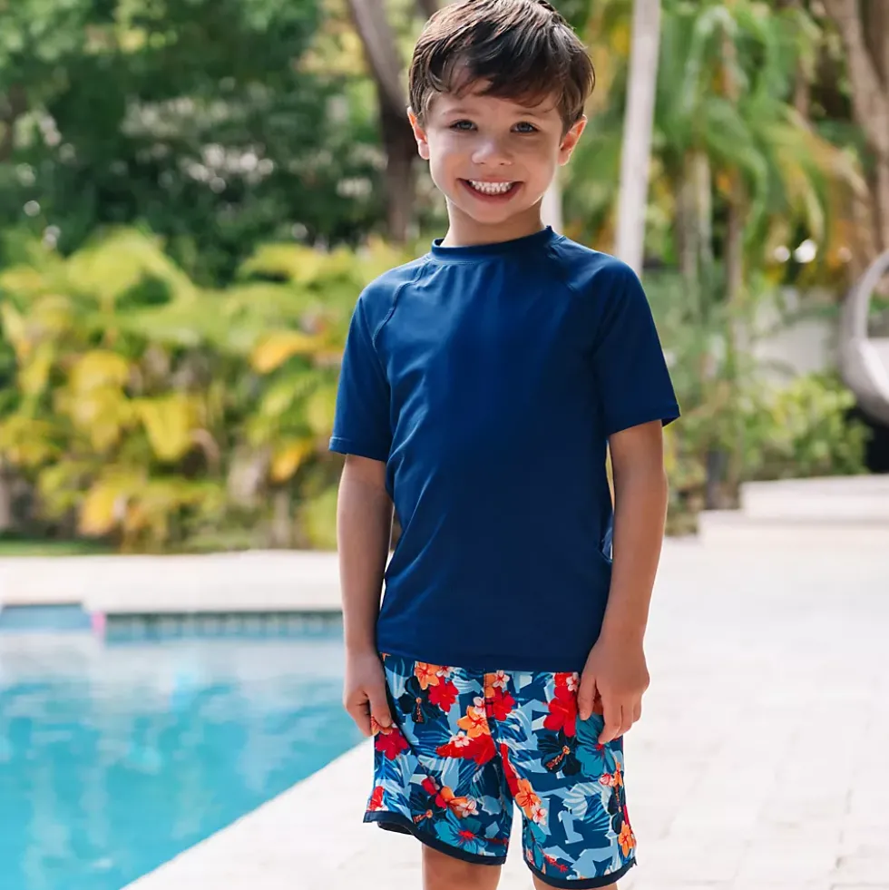 Boys Chlorine Resistant Stretch Hydroliner Sport Swim Trunks