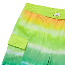 Boys Chlorine Resistant Stretch Printed Hydroliner Board Swim Trunks