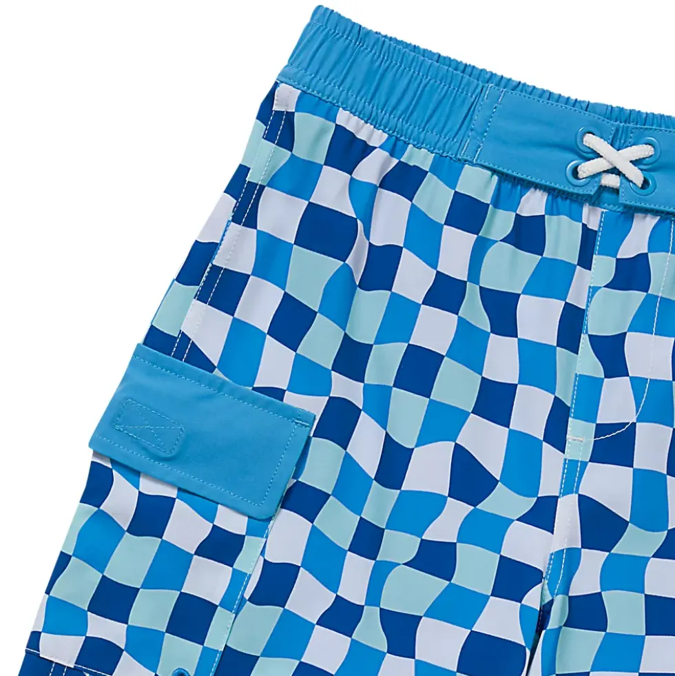Boys Chlorine Resistant Stretch Printed Hydroliner Board Swim Trunks