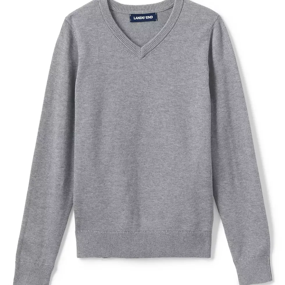 Boys Cotton Modal Fine Gauge V-neck Sweater