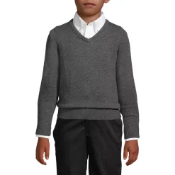 Boys Cotton Modal Fine Gauge V-neck Sweater