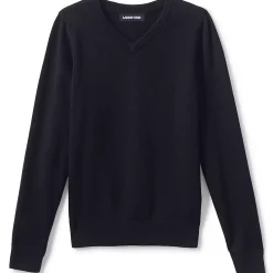 Boys Cotton Modal Fine Gauge V-neck Sweater