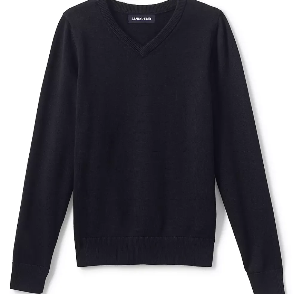 Boys Cotton Modal Fine Gauge V-neck Sweater