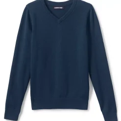 Boys Cotton Modal Fine Gauge V-neck Sweater