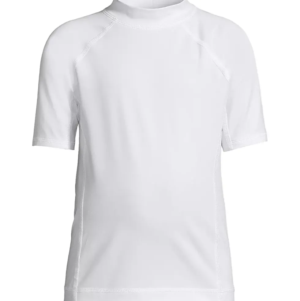 Boys Husky Short Sleeve Crew Neck Swim UPF 50 Rash Guard