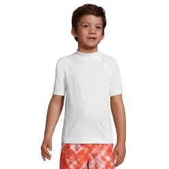 Boys Husky Short Sleeve Crew Neck Swim UPF 50 Rash Guard