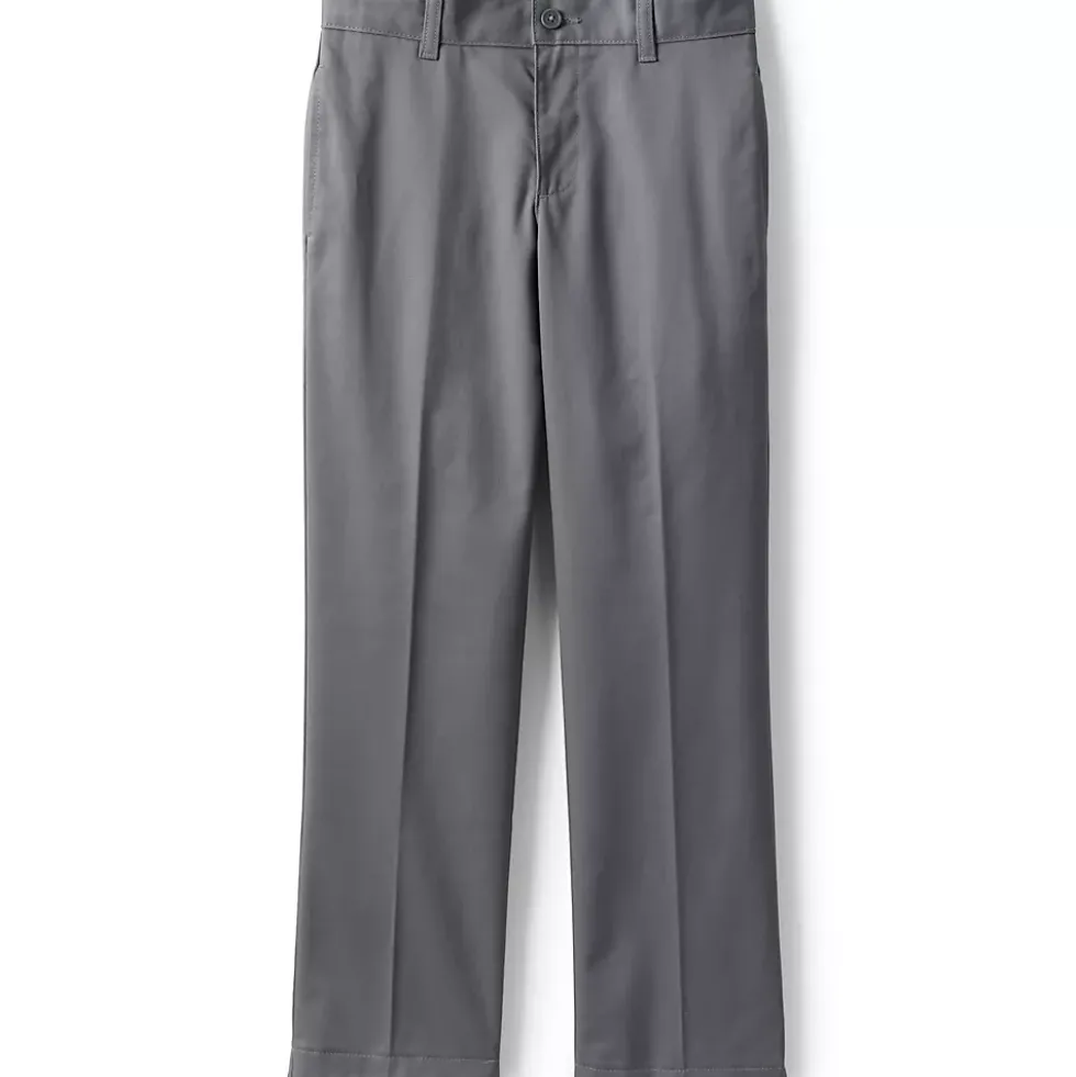 Boys Iron Knee Blend Plain Front Chino Pants