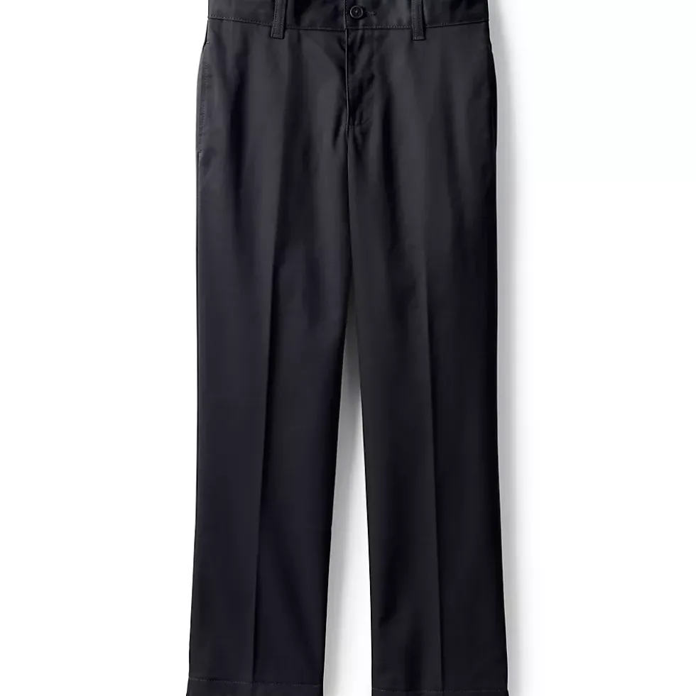 Boys Iron Knee Blend Plain Front Chino Pants