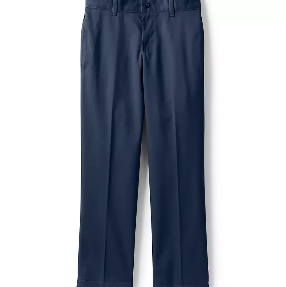 Boys Iron Knee Blend Plain Front Chino Pants