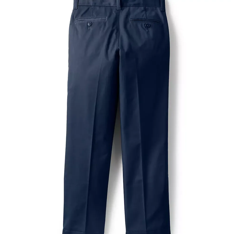 Boys Iron Knee Blend Plain Front Chino Pants
