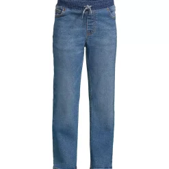 Boys Iron Knee Stretch Pull On Denim Jeans