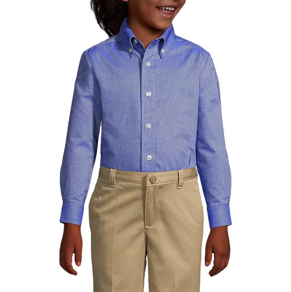 Boys Long Sleeve Solid Oxford Dress Shirt