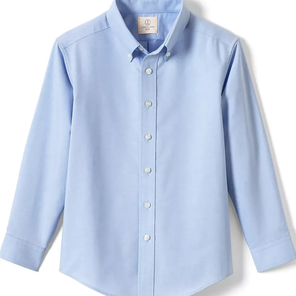 Boys Long Sleeve Solid Oxford Dress Shirt