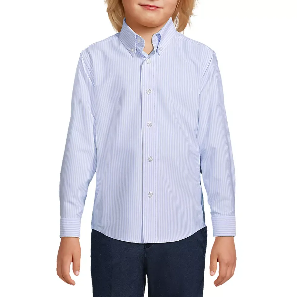 Boys Long Sleeve Stripe Oxford Dress Shirt