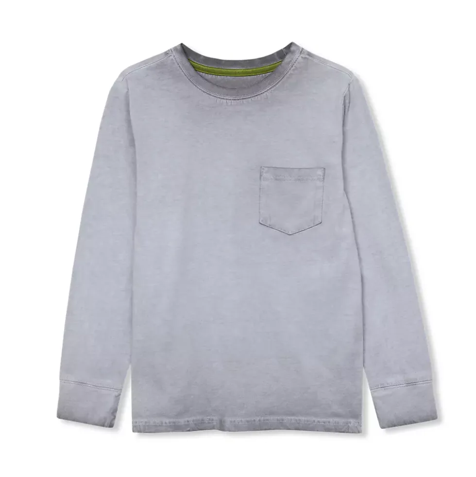 Boys Long Sleeve Washed Pocket Shirt