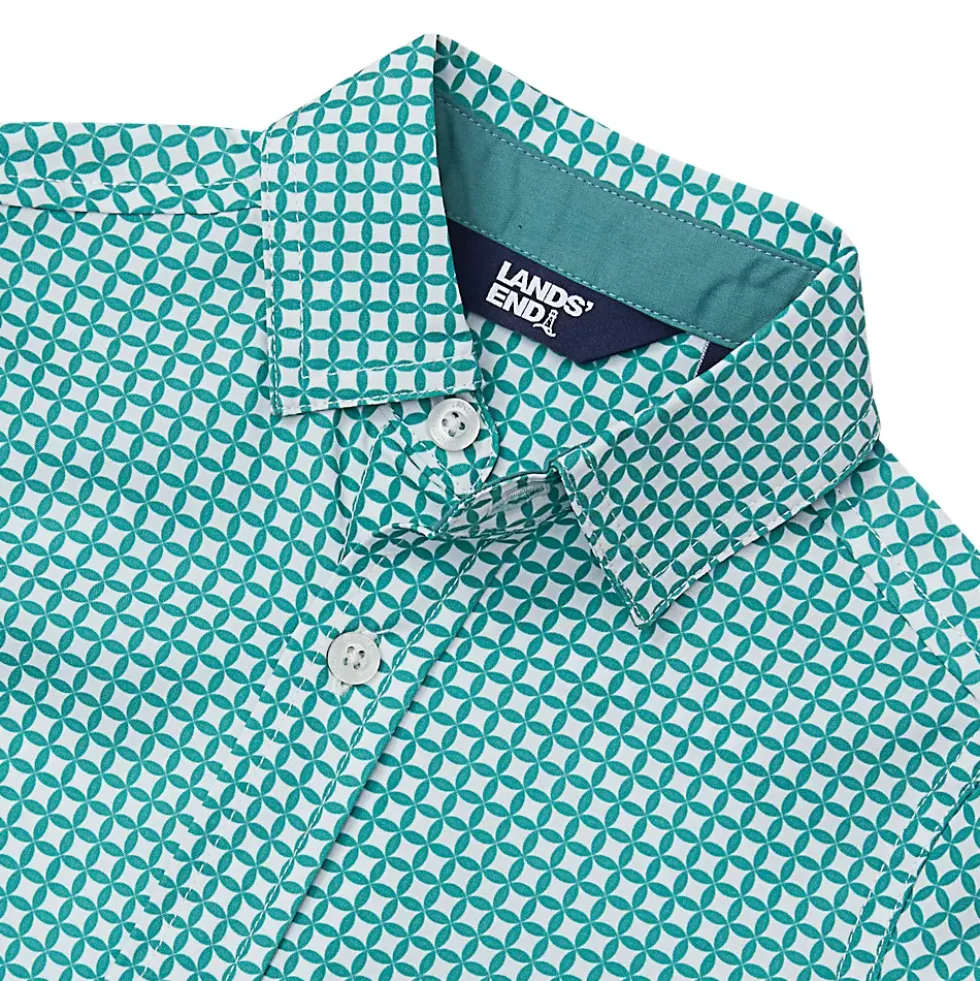Boys Short Sleeve Button Down Performance Shirt