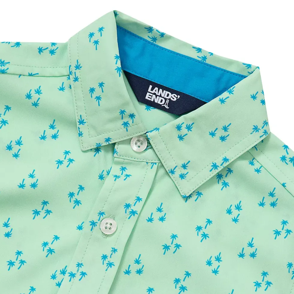 Boys Short Sleeve Button Down Performance Shirt