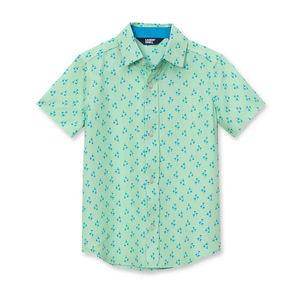Boys Short Sleeve Button Down Performance Shirt