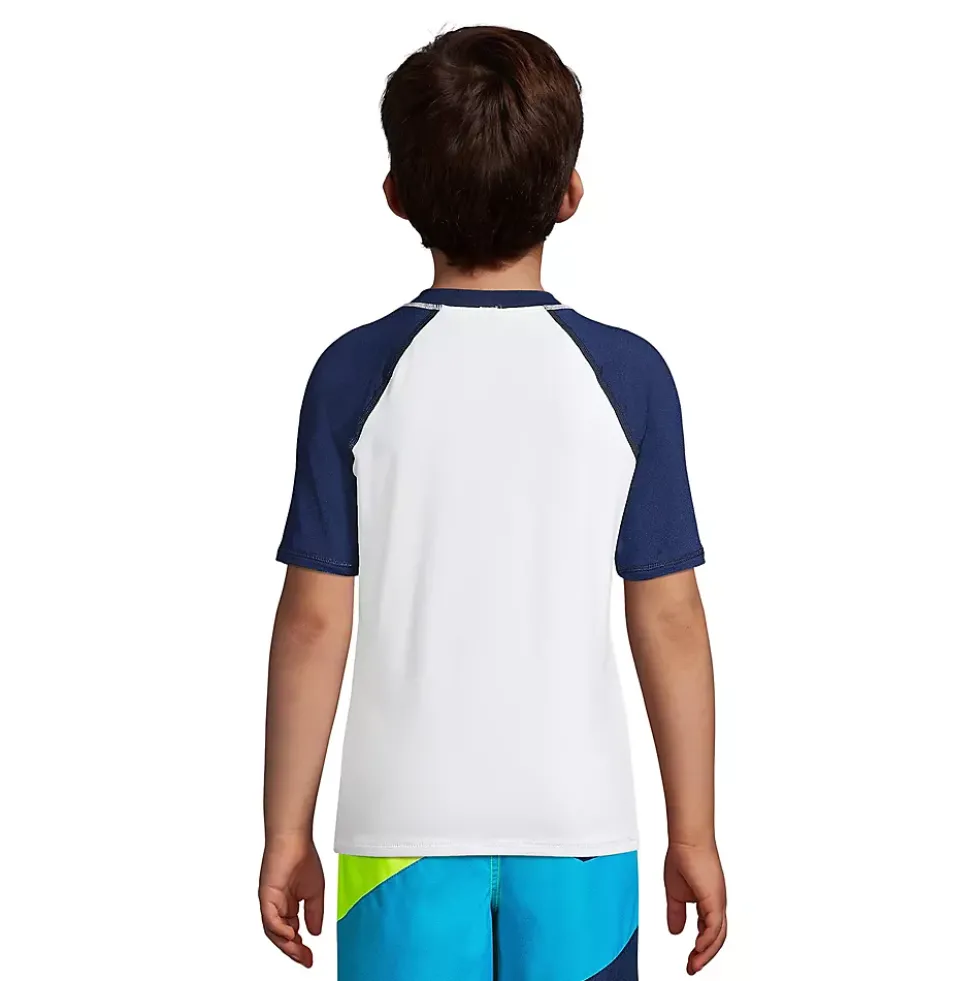 Boys Short Sleeve Crew Neck Graphic UPF 50 Swim Rash Guard
