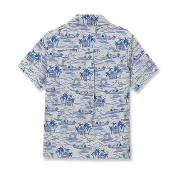 Boys Short Sleeve Linen Slub Button Down Shirt