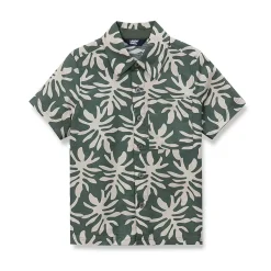 Boys Short Sleeve Linen Slub Button Down Shirt