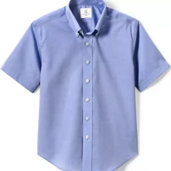 Boys Short Sleeve No Iron Pinpoint Dress Shirt