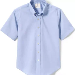Boys Short Sleeve No Iron Pinpoint Dress Shirt