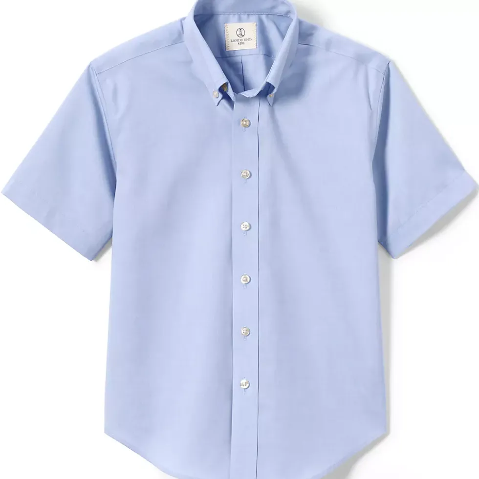 Boys Short Sleeve No Iron Pinpoint Dress Shirt