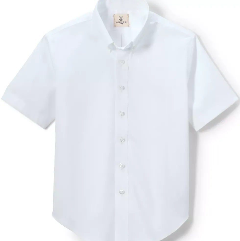 Boys Short Sleeve No Iron Pinpoint Dress Shirt