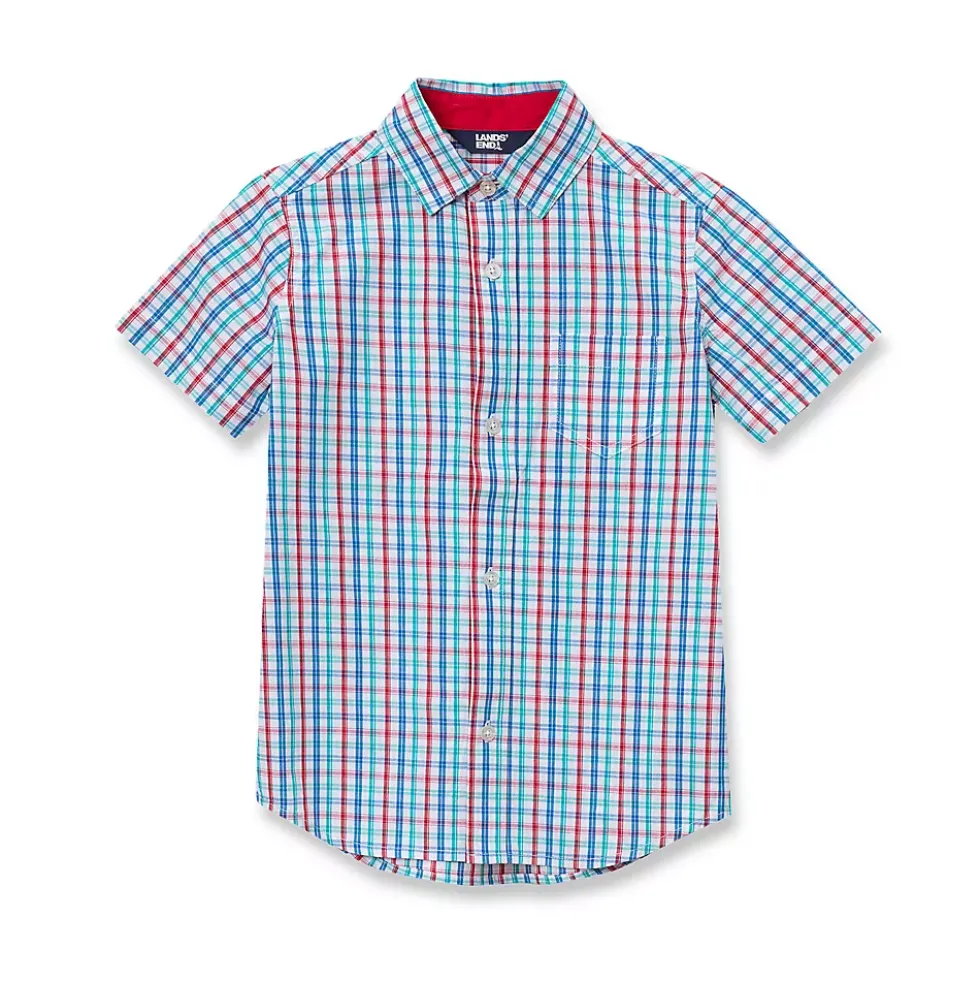 Boys Short Sleeve Poplin Camp Shirt