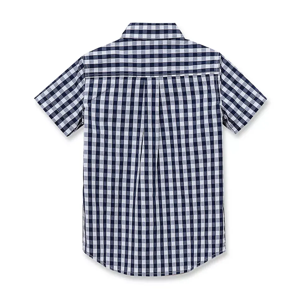 Boys Short Sleeve Poplin Camp Shirt