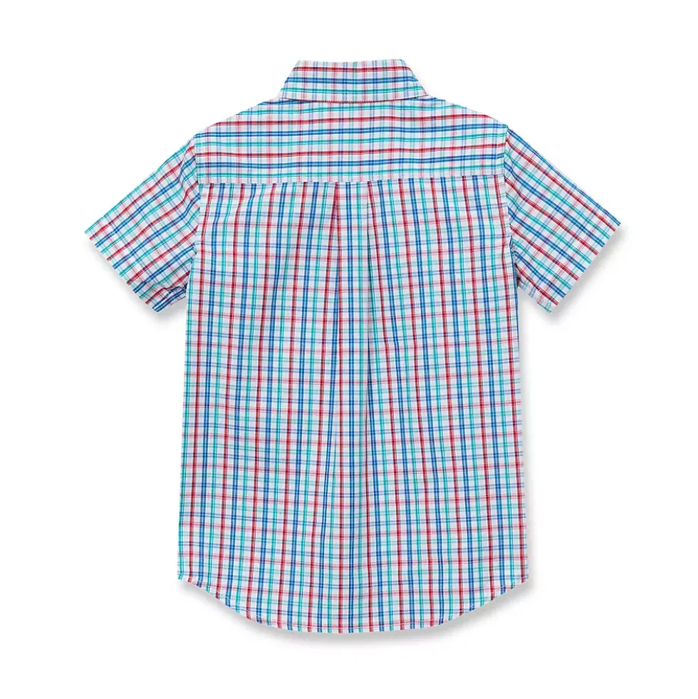 Boys Short Sleeve Poplin Camp Shirt