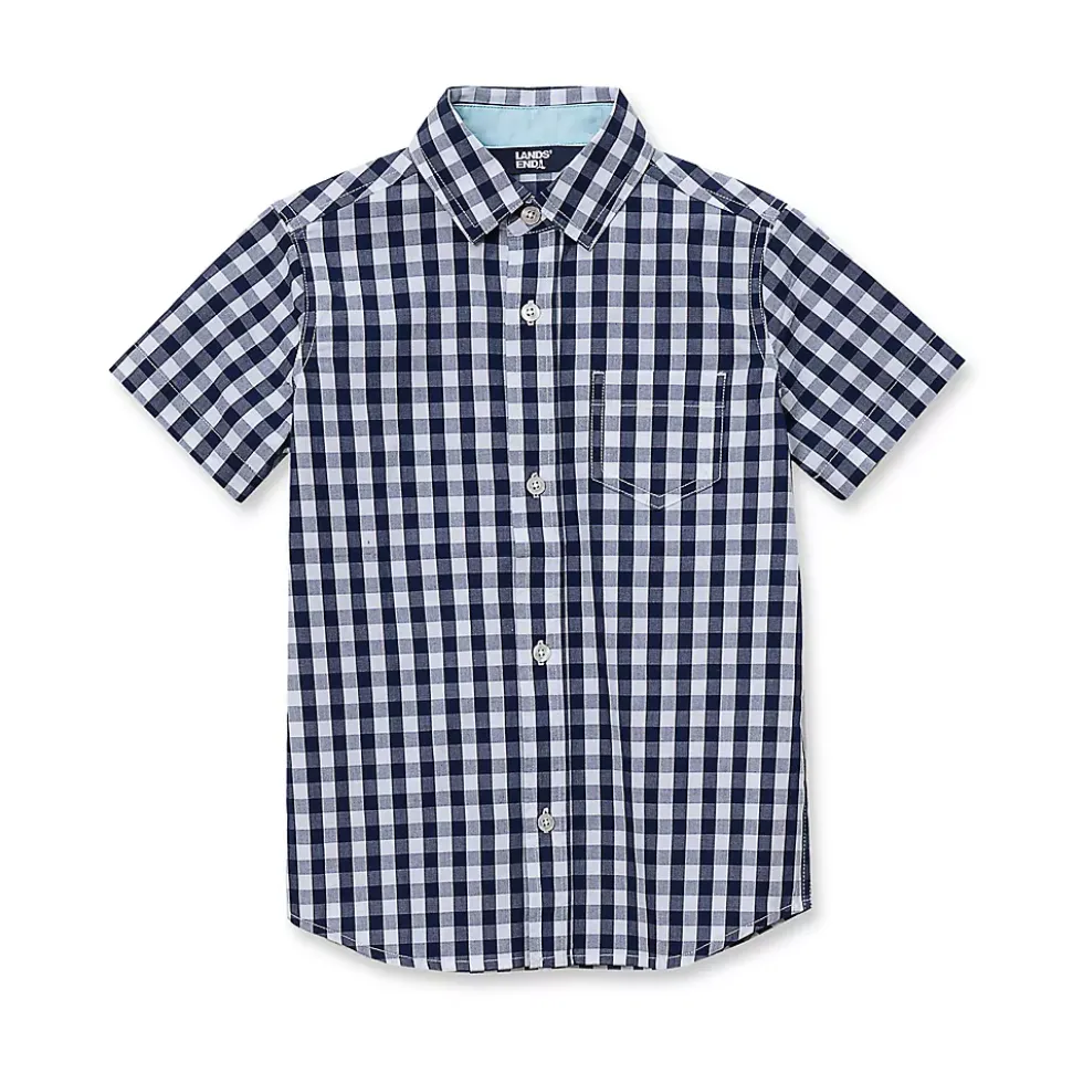Boys Short Sleeve Poplin Camp Shirt